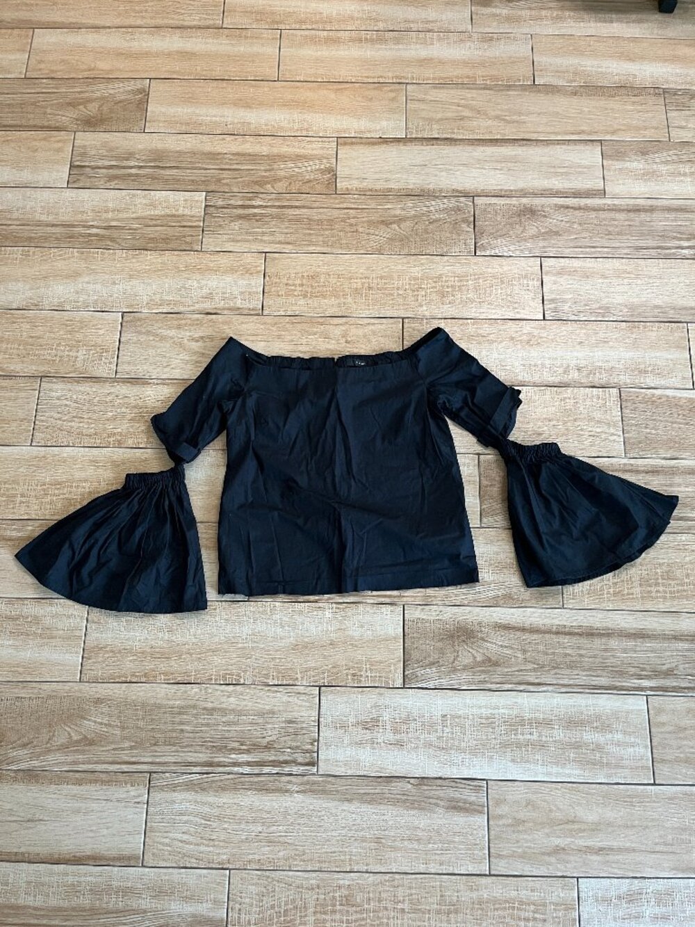 Womens Ellery Black Flowy Open Elbow Long Sleeve Blouse - 8